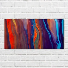 Glass Print 100x50 Painting Abstract Waves Lines Picture Wall Art Home Decor