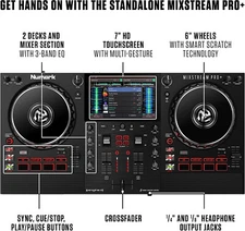 Numark Mixstream Pro+ Standalone DJ Controller Amazon Music, Serato & Virtual DJ