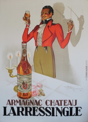 ''ARMAGNAC CHATEAU LARRESSINGLE'' Original Canvas Poster Litho Henri LeMONNIER
