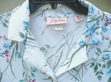 VTG 90S JACLYN SMITH SZ L SPRING BOTANICAL WILD FLOWER MADE IN USA BLOUSE WOMEN