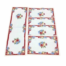 Parks Designs Printed Fruit 1 Table Runner & 4 Placemats Cotton