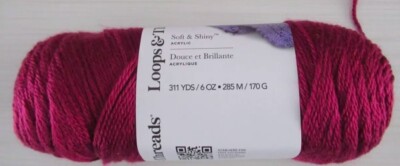 Loops & Threads, Soft and Shiny Solid Yarn,   BURGANDY