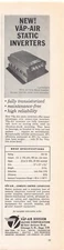 Vap Air Vapor Corporation Aerospace Static Inverters Vintage Magazine Print Ad