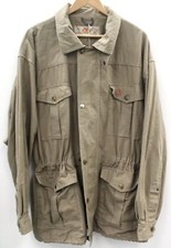 Unisex Fjall Raven Cotton Khaki Drawstring Waist Parka Jacket Size Large