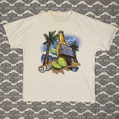 No Work Zone Beer Alcohol White T Shirt Corona Vacation Beach Gildan Mens XL