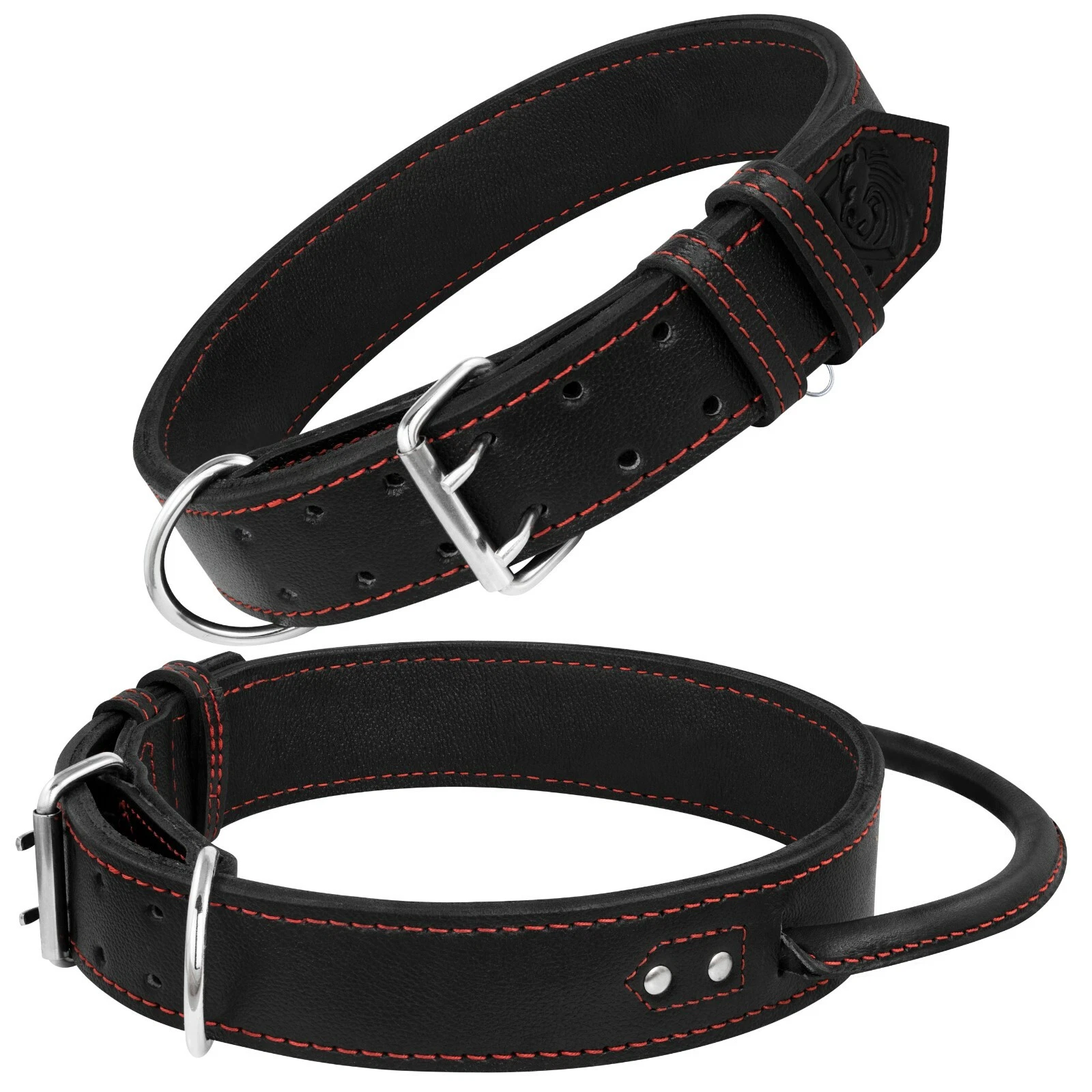 Leather Dog Collar with Handle - Heavy Duty Dog Collars for Large and XL Dogs
Opens in a new window