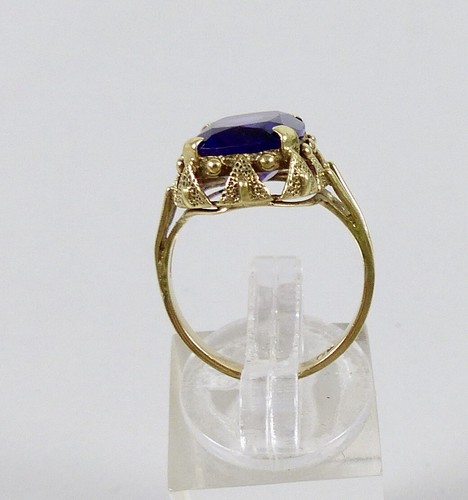 Anello Di 585 Oro con Ametista, Tgl 54 / Ø 17,2 MM (da6675) - Foto 4 di 6