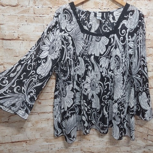 Studio 1940 Womens Plus Floral Print Blouse - Picture 7 of 16