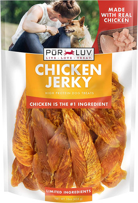 Dog Treats, Chicken Jerky for Dogs, Made with 100% Real Chicken Breast, 16 Ounce