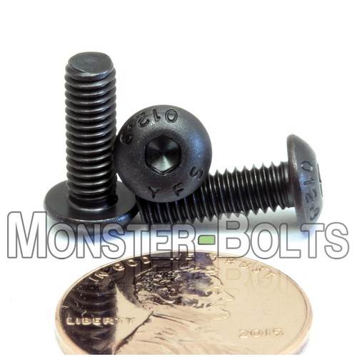 M4 Button Head Socket Cap Screws, 12.9 Steel w/ Black Ox ISO 7380, 0.70 Coarse - Picture 10 of 23