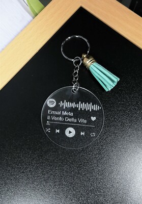 Schlüsselanhänger Song mit Spotify Code personalisiert Gravur