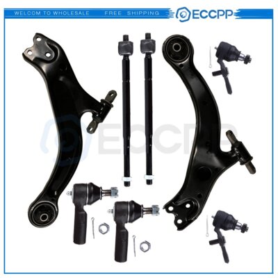 8pcs Control Arms + Tie Rod Ends For 1998-2003 2004 Toyota Avalon Solara Sienna