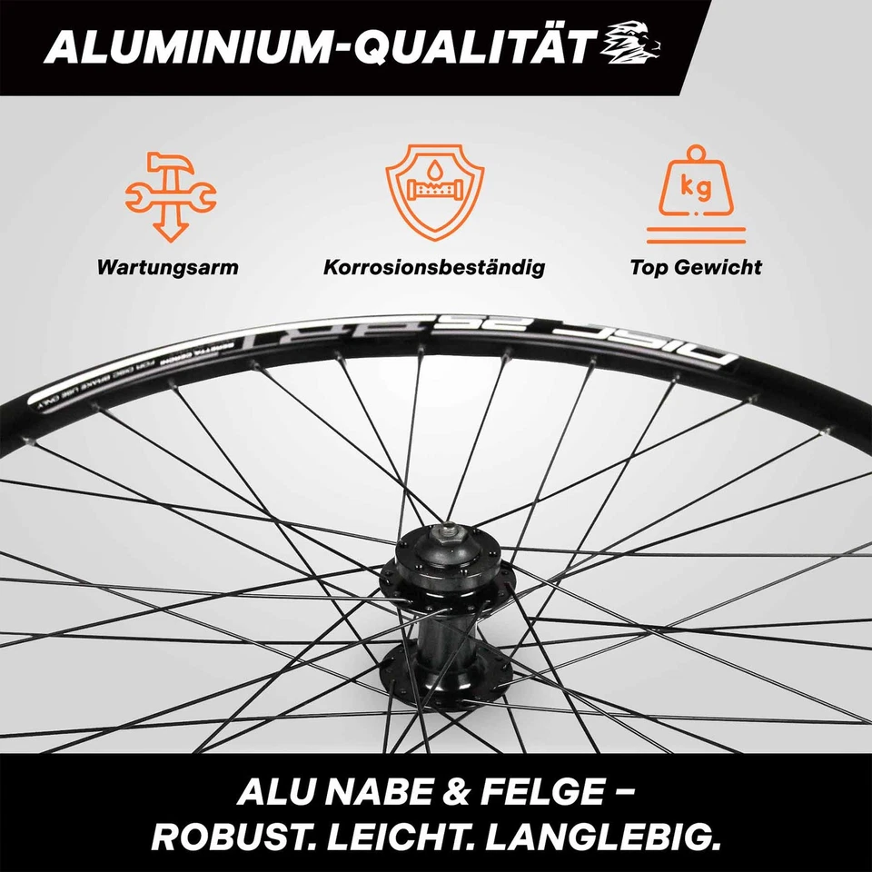 MTB Laufrad VR schwarz Vorderrrad für Scheibenbremse - Bild 4 von 4