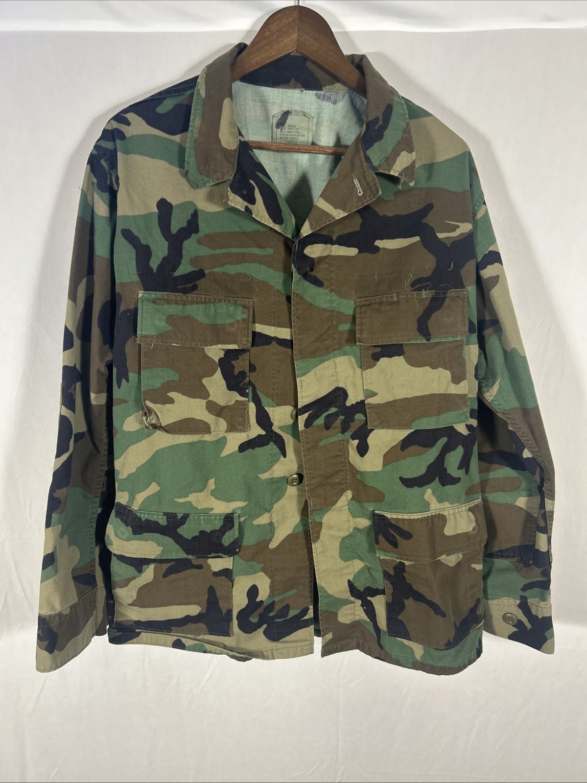 Vintage US Army Camouflage Jacket Men’s XL Regular Camo Coat 41-45 Chest