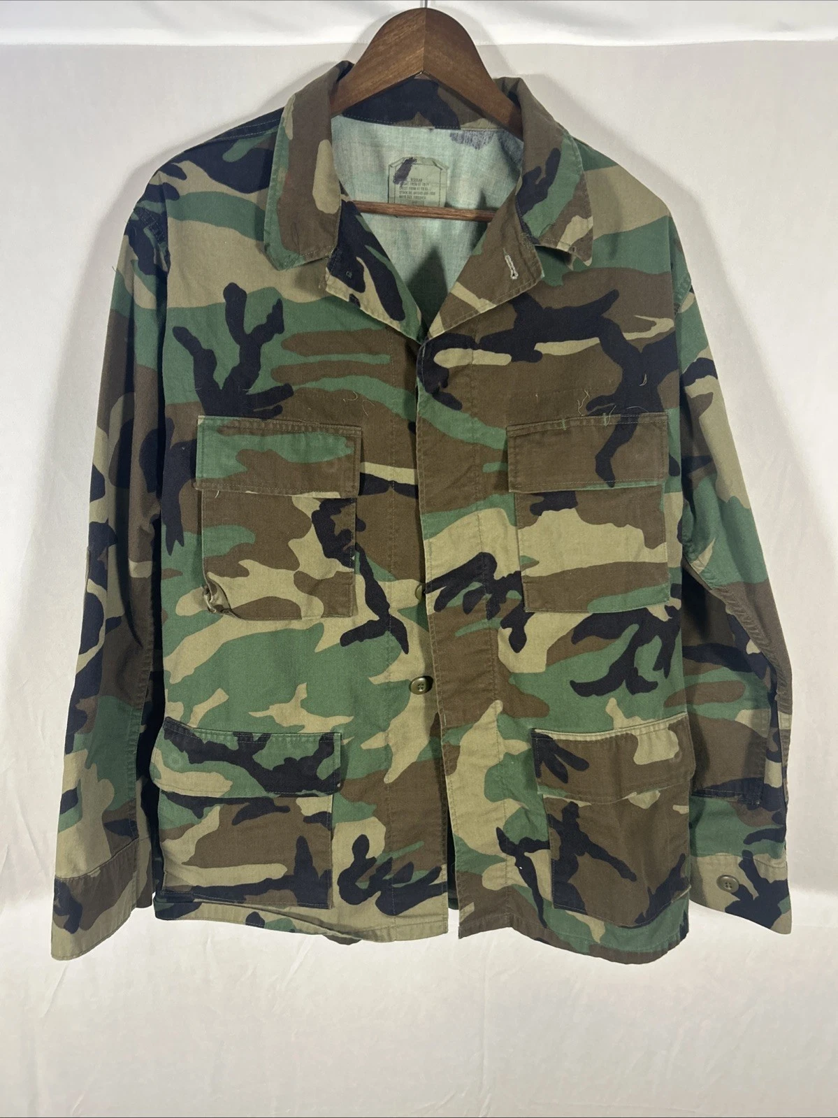 Vintage US Army Camouflage Jacket Men’s XL Regular Camo Coat 41-45 Chest