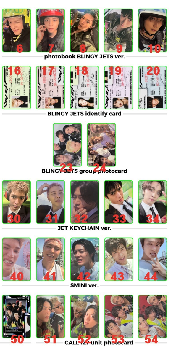 NCT 127 - ALBUM BLINGY Official Photocard KPOP TAEYONG JAEHYUN