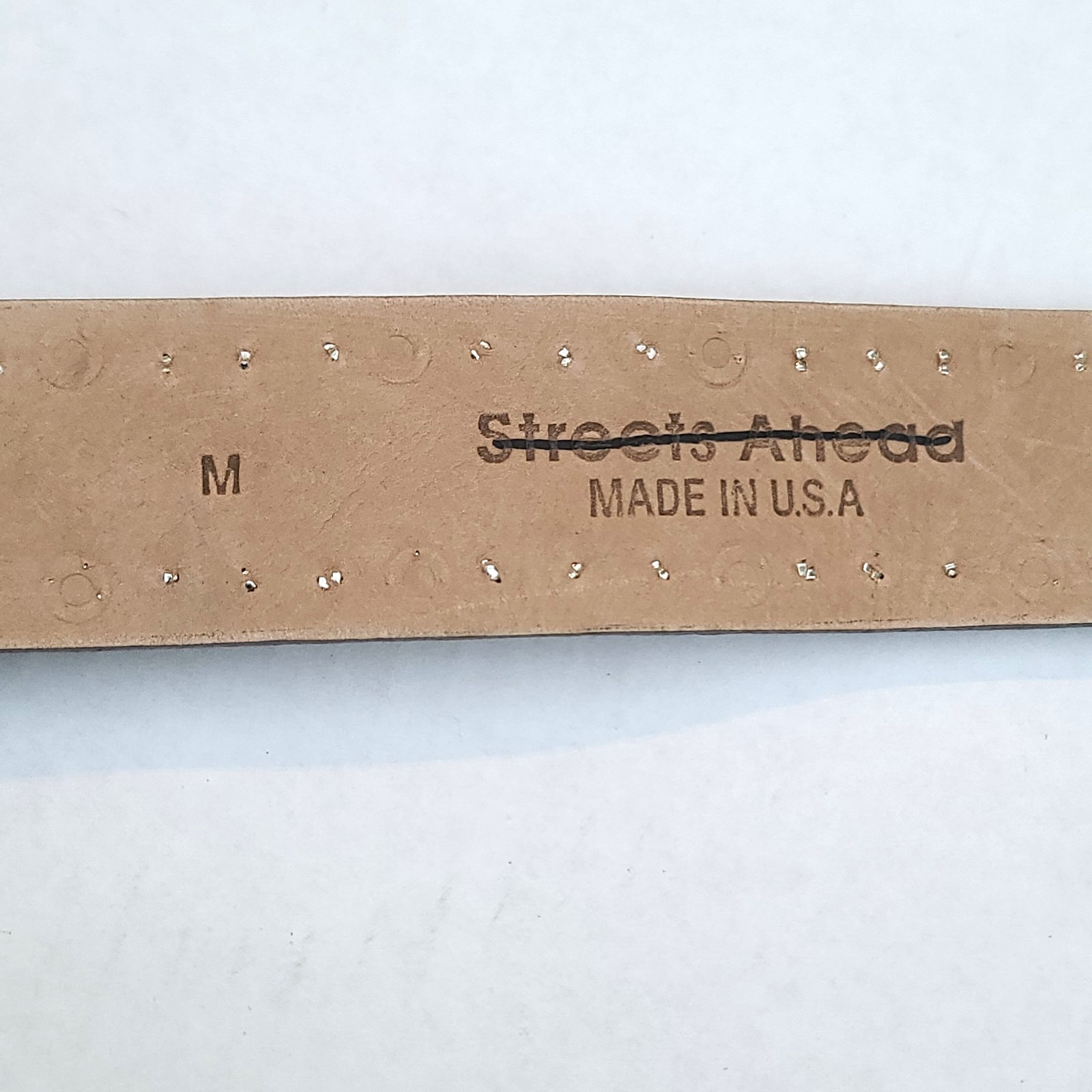 STREETS AHEAD Brown Leather Belt Sz M Southwestern Studs Turquoise Stones NWOT