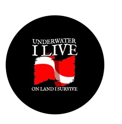 Underwater I Live Scuba Diving Dive Diver  2.25   Pinback Button Pin Badge