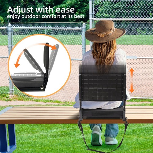 Stadium Seats with Back Support: Bleacher Chairs Cushion Black - Picture 5 of 7