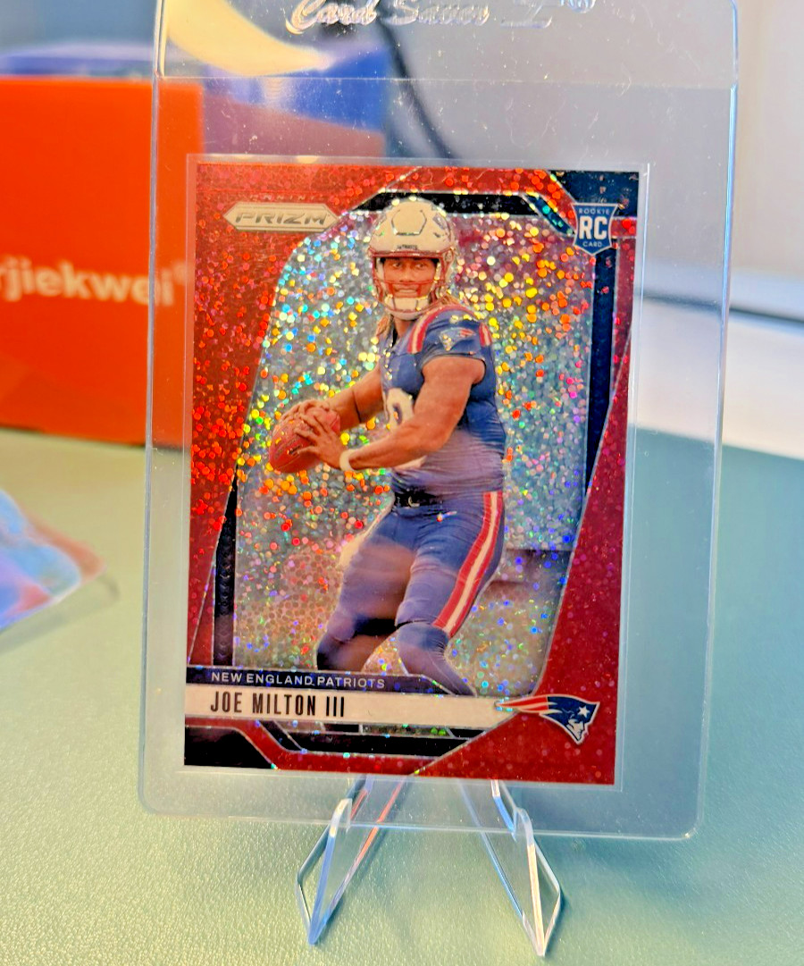 2024 Panini Prizm Joe Milton III Red Sparkle Prizm RC SSP #354 Patriots ROOKIE