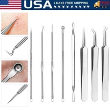 4/8x Blackhead Remover Acne Comedone Pimple Blemish Needle Extractor Cleaner Kit