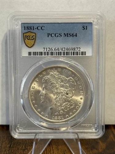 1881 CC Morgan Silver Dollar PCGS MS64 Gold Shield