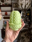 Fenton Glass Vintage Hobnail Uranium/Custard Glass Fairy Lamp