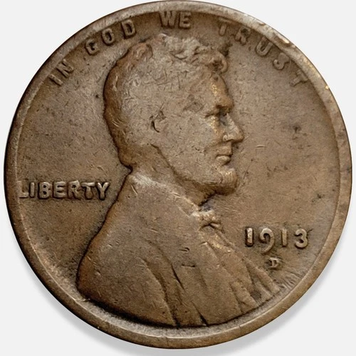 1913-D Lincoln Wheat Cent Penny 1c Very Good VG+ * Original Surfaces* 1913D #5