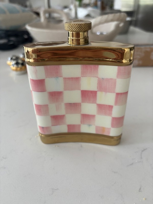 MACKENZIE-CHILDS Rosy Check 3260 Flask