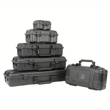 6 Sizes Black Hard Shell PP Toolbox Shockproof Portable Tool Storage Case