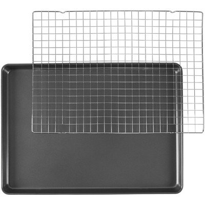 Wilton Premium Bakeware Set Non-Stick Mega Cookie Sheet 21x15 & Cooling Rack 