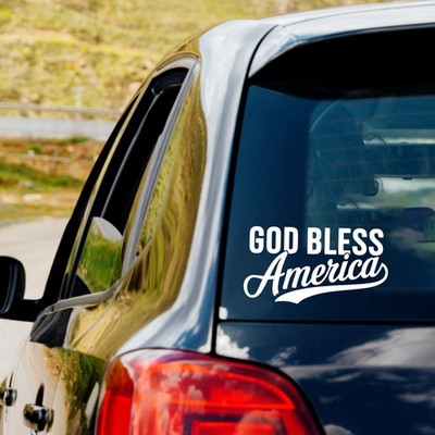 God Bless America Vinyl Decal Sticker mirror car truck Faith love USA