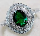 2CT Heat Treated Green Tourmaline 925 Solid Sterling Silver Ring Jewelry Sz 6  — photo 1