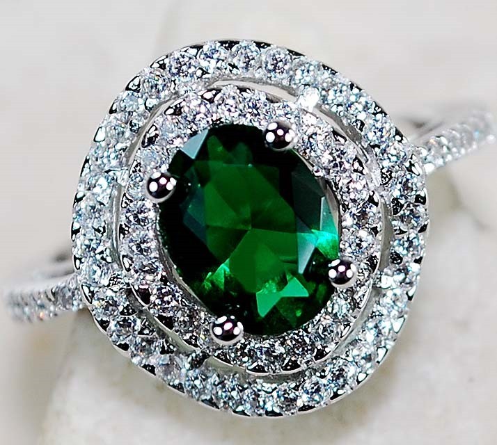 2CT Heat Treated Green Tourmaline 925 Solid Sterling Silver Ring Jewelry Sz 6 