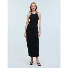 Madewell Dress Women 2 Black Crisscross Midi Slip 90s Classic Summer NWT 