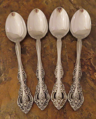 Oneida Michelangelo Cube Set 4 Teaspoons Heirloom Stainless Flatware Lot S