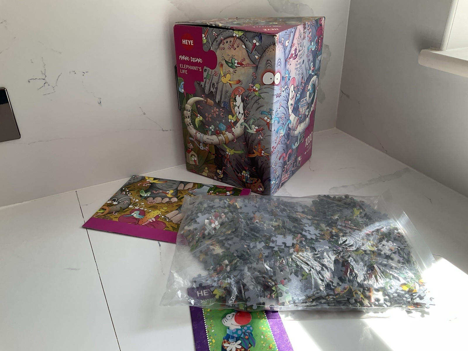 Heye 1000 Piece Jigsaw Puzzle Marino Degano Elephants Life No 22921 Complete Vgc