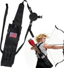 Archery Back Quiver Drawstring Top Closure Arrow Quiver Holder Dual Shoulder