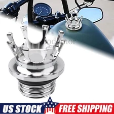 For Harley Sportster Dyna Softail Chrome Gas Cap Crown Flush Fuel Oil Tank Cap