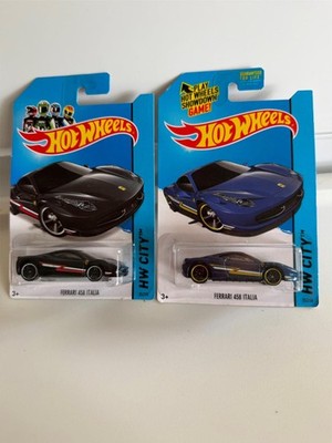 Hot Wheel HW City Ferrari 458 Italia Black & Blue Lot of 2 A43 | eBay