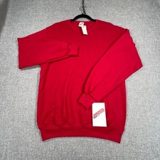 Vintage Jerzees Sweatshirt Mens L Burgundy Red Made in USA 80s 90s Deadstock NEW
