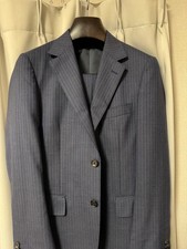 Loro Piana ZELANDER Navy Suit 46 with Subtle Stripes