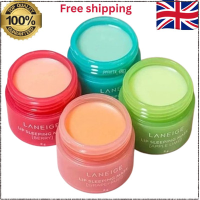 4 Stück Laneige Lippen Schlafmaske Mini Kit Set Nachtpflege Set Wasser Lippenmaske 8g