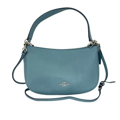 Coach Chelsea Crossbody Shoulder Bag Leather Marine Light Blue