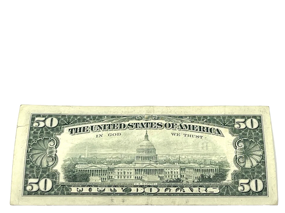 U.S. 1990 $50 FEDERAL RESERVE NOTE, CRISP, S/N B 78504492 A (#501) - Image 2 of 2