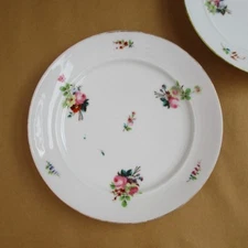 Old Paris Porcelain luncheon plate(s) rose bouquets 19th century antique