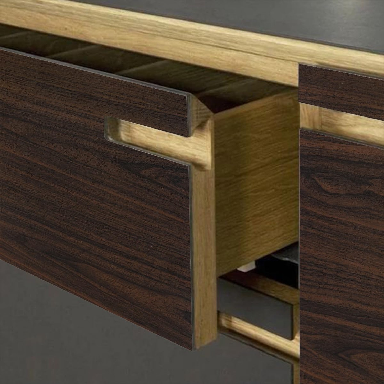 Dark Brown Wood Grain Contact Paper Thick Walnut Wood Wallpaper Peel Stick Bl...