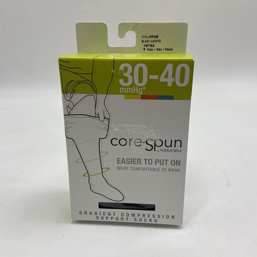 Core-Spun TheraFirm X-Static Knee High Socks Compression 30-40 Black XXL 19752