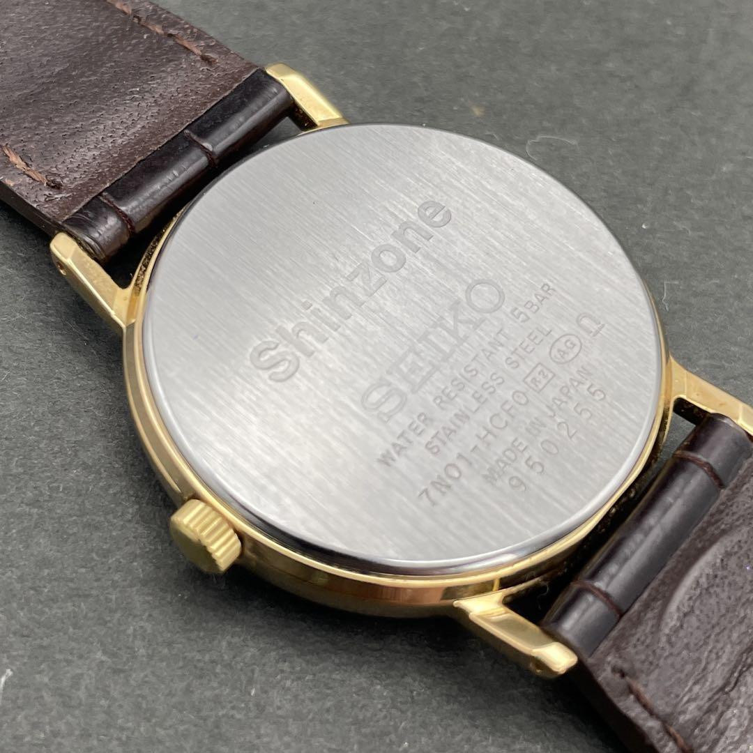 Seiko x Shizone Watch Analog Quartz Brown White Seiko x Shizone Watch Analog Quartz Brown White