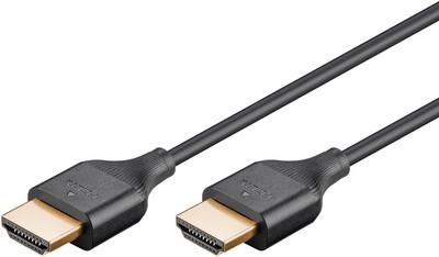 Goobay Slim High Speed HDMI Cable with Ethernet, 1 Metre / 4K (3840 x 2160) UHD 